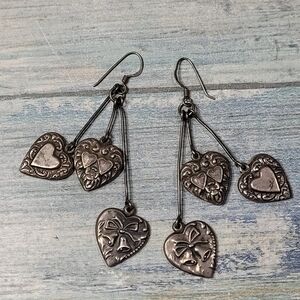 Vintage 925 Hearts Earrings.